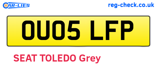 OU05LFP are the vehicle registration plates.
