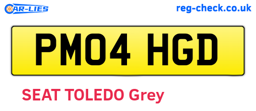 PM04HGD are the vehicle registration plates.