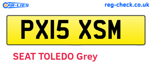 PX15XSM are the vehicle registration plates.