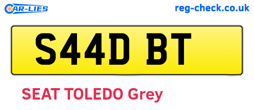S44DBT are the vehicle registration plates.