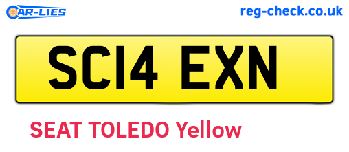 SC14EXN are the vehicle registration plates.