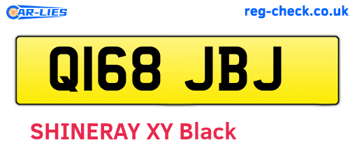 Q168JBJ are the vehicle registration plates.