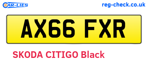 AX66FXR are the vehicle registration plates.