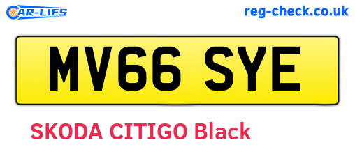 MV66SYE are the vehicle registration plates.