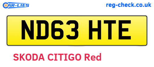 ND63HTE are the vehicle registration plates.
