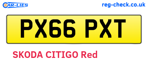 PX66PXT are the vehicle registration plates.