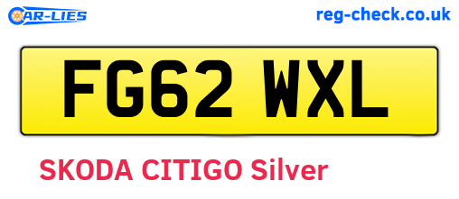 FG62WXL are the vehicle registration plates.