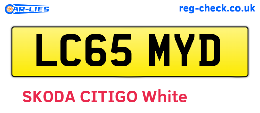 LC65MYD are the vehicle registration plates.