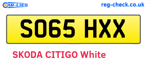 SO65HXX are the vehicle registration plates.
