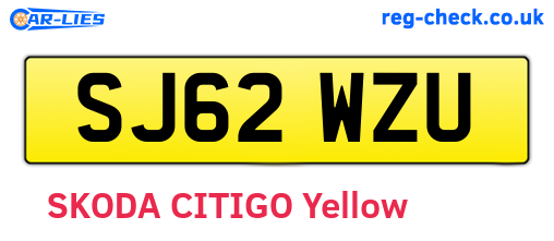 SJ62WZU are the vehicle registration plates.