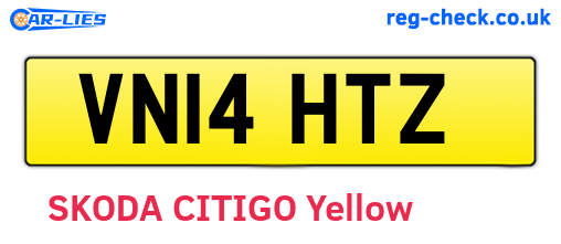 VN14HTZ are the vehicle registration plates.