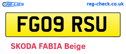 FG09RSU are the vehicle registration plates.