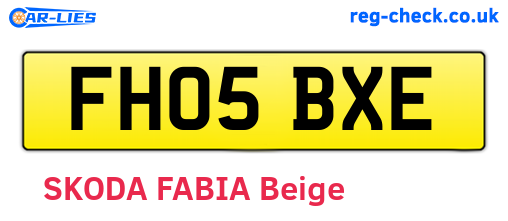 FH05BXE are the vehicle registration plates.