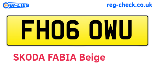 FH06OWU are the vehicle registration plates.