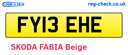 FY13EHE are the vehicle registration plates.