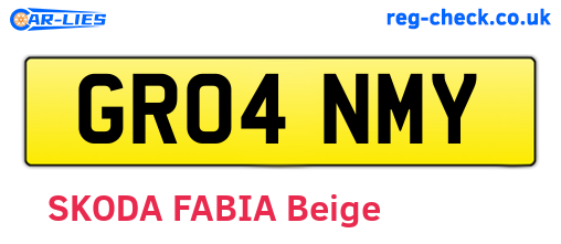 GR04NMY are the vehicle registration plates.