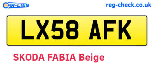 LX58AFK are the vehicle registration plates.