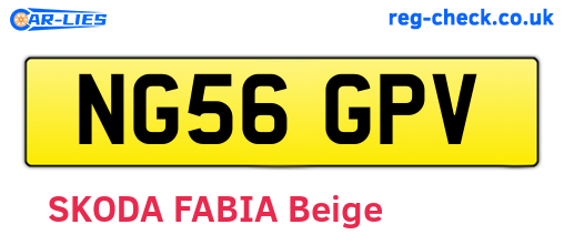 NG56GPV are the vehicle registration plates.