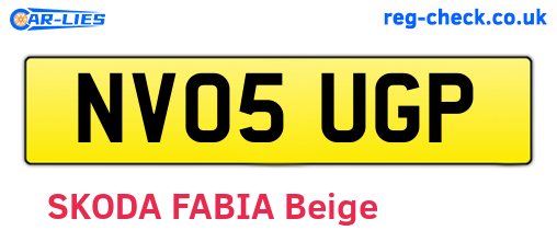 NV05UGP are the vehicle registration plates.