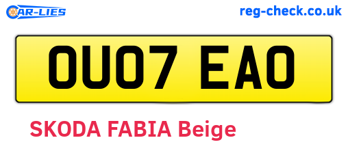 OU07EAO are the vehicle registration plates.