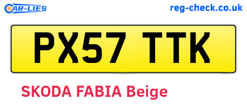 PX57TTK are the vehicle registration plates.