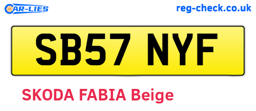 SB57NYF are the vehicle registration plates.
