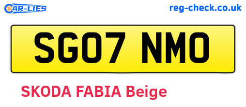 SG07NMO are the vehicle registration plates.