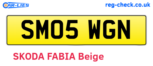 SM05WGN are the vehicle registration plates.