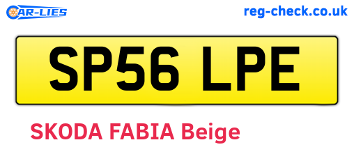 SP56LPE are the vehicle registration plates.