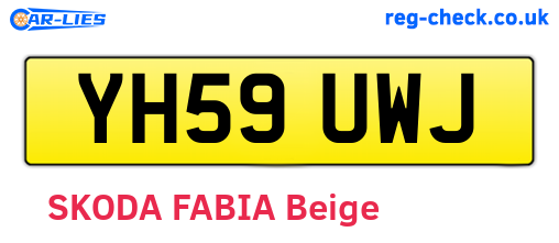YH59UWJ are the vehicle registration plates.