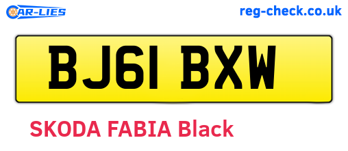 BJ61BXW are the vehicle registration plates.