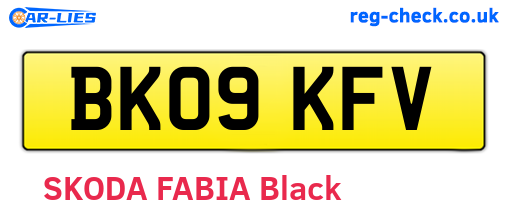 BK09KFV are the vehicle registration plates.
