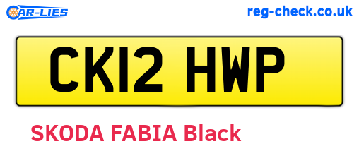 CK12HWP are the vehicle registration plates.