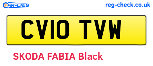 CV10TVW are the vehicle registration plates.