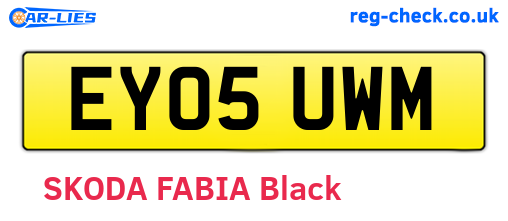 EY05UWM are the vehicle registration plates.