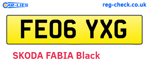 FE06YXG are the vehicle registration plates.