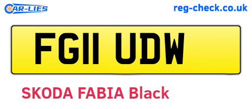 FG11UDW are the vehicle registration plates.