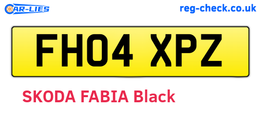 FH04XPZ are the vehicle registration plates.