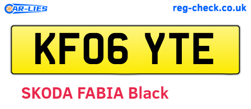KF06YTE are the vehicle registration plates.