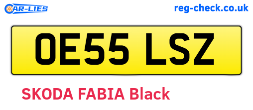 OE55LSZ are the vehicle registration plates.
