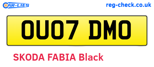 OU07DMO are the vehicle registration plates.