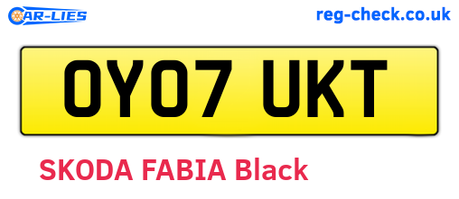 OY07UKT are the vehicle registration plates.