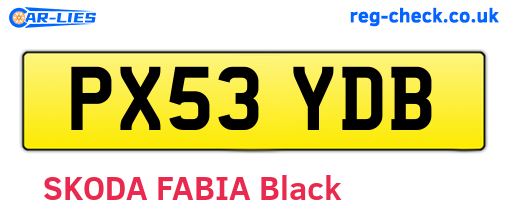 PX53YDB are the vehicle registration plates.