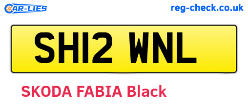 SH12WNL are the vehicle registration plates.