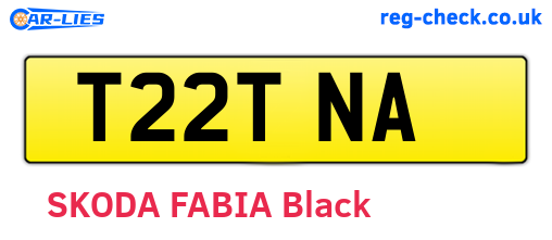 T22TNA are the vehicle registration plates.