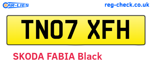 TN07XFH are the vehicle registration plates.