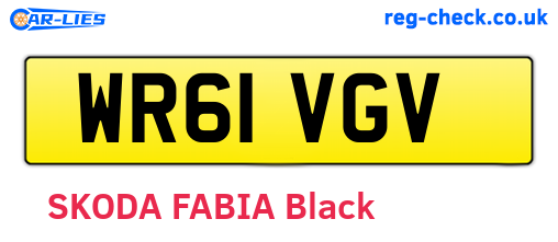 WR61VGV are the vehicle registration plates.