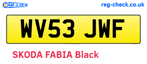 WV53JWF are the vehicle registration plates.