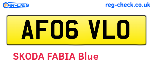 AF06VLO are the vehicle registration plates.