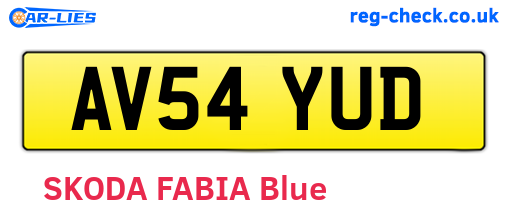 AV54YUD are the vehicle registration plates.